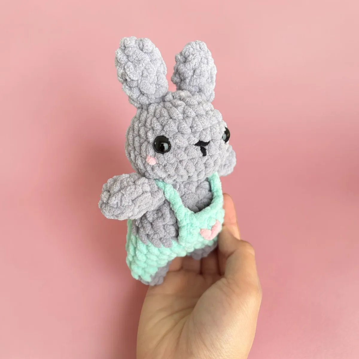 bunny in overalls with tiny carrot — image 7 of 9