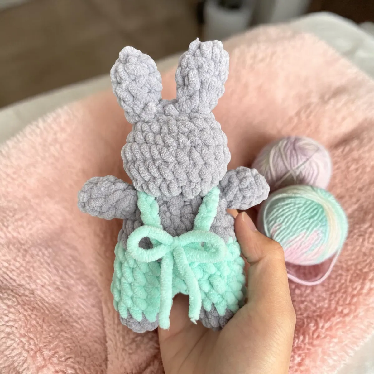 bunny in overalls with tiny carrot — image 9 of 9