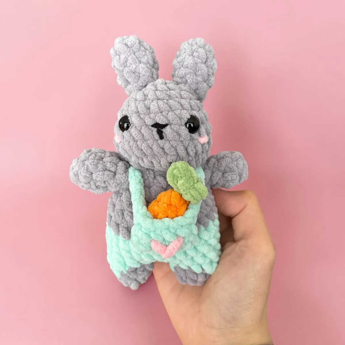 bunny in overalls with tiny carrot — image 2 of 9