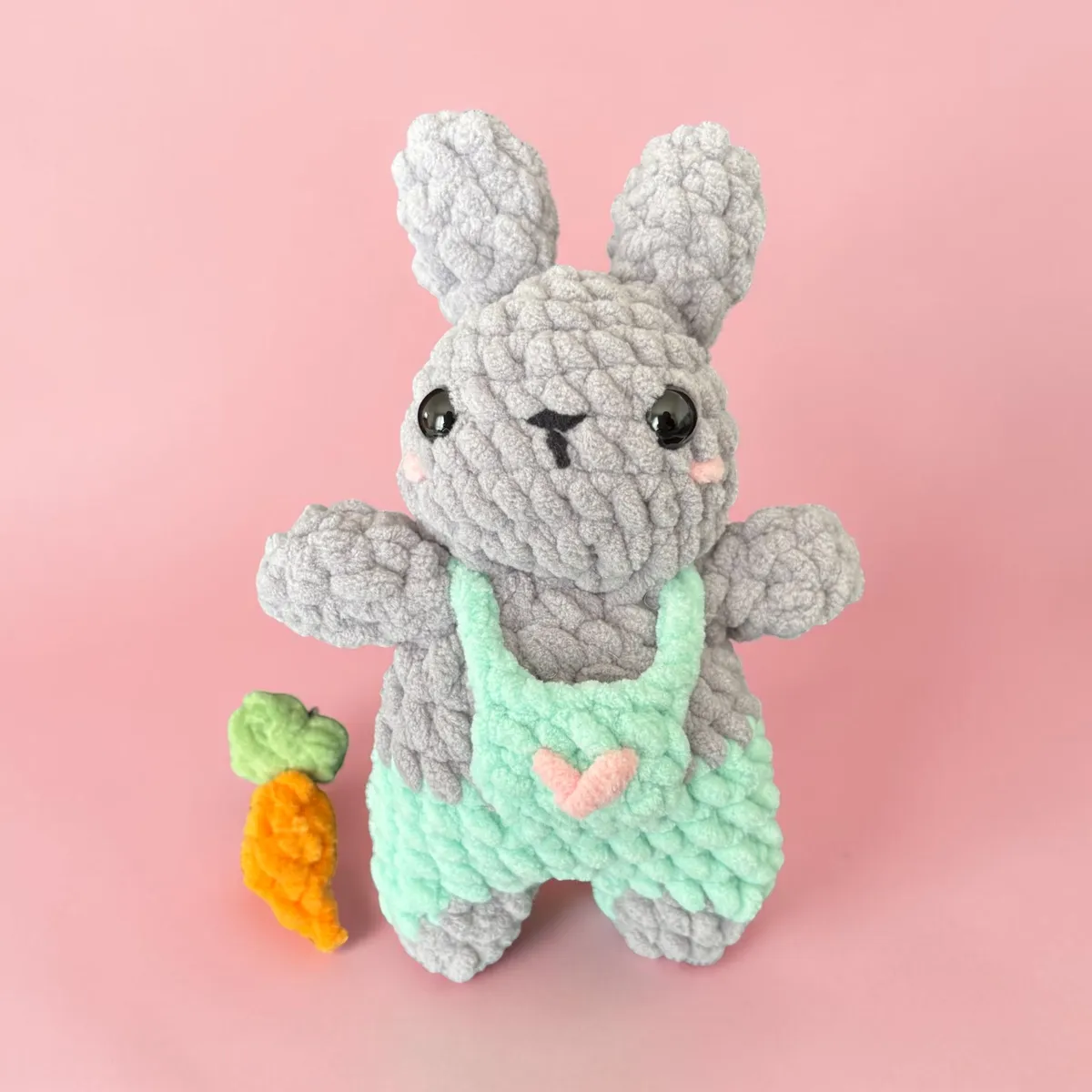 bunny in overalls with tiny carrot — image 3 of 9